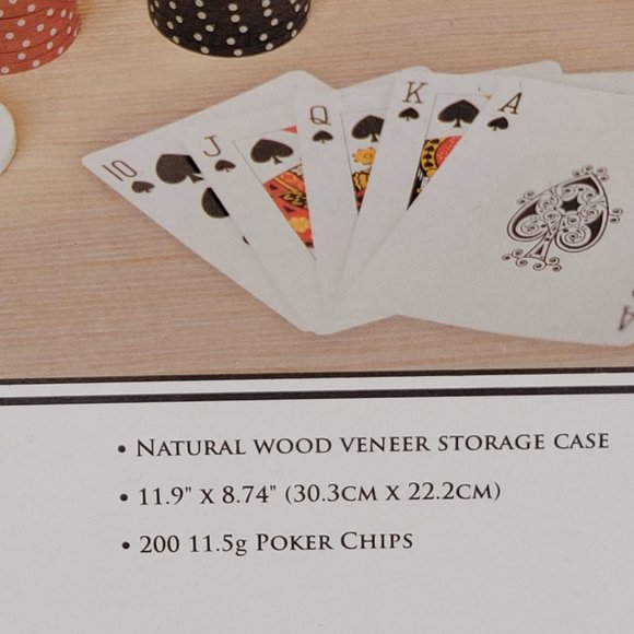 Deluxe Poker Chip Set Natural Wood Veneer Craftsman Collection NEW - Picture 6 of 8